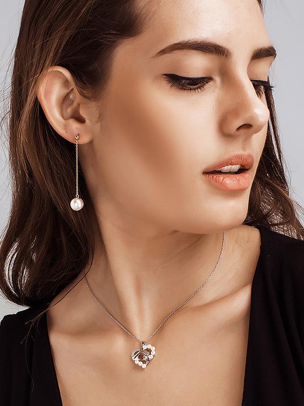 Pearl Insert Long Earrings