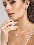 Drilled zircon Silver Earrings