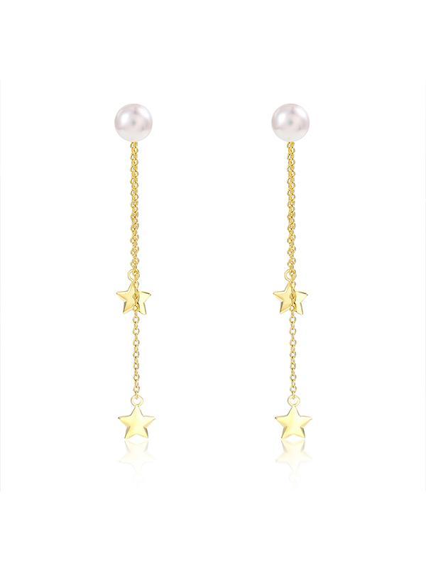 Star Pattern Long Earrings