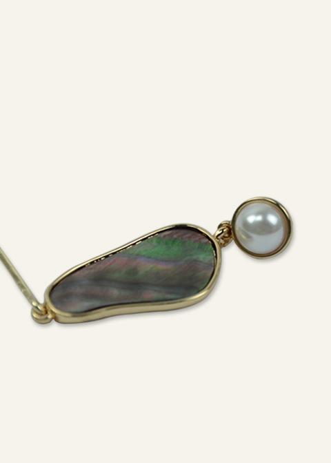 Brown Shell Single Earrings