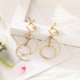 European and American fashion geometric staggered earrings