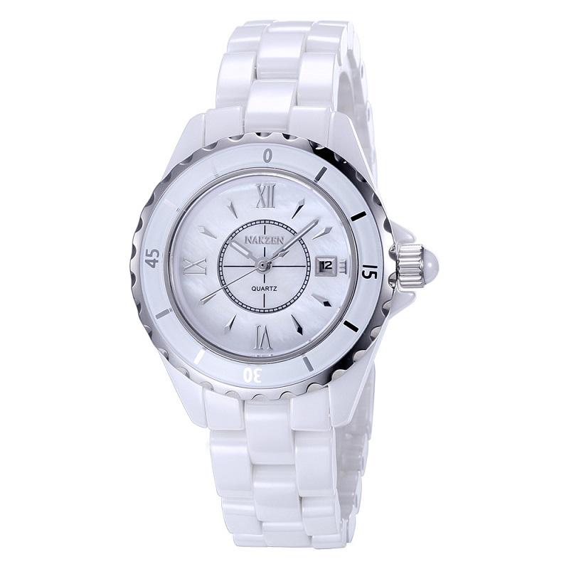 Large Dial Ceramic Strap Women's Watch