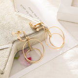 European and American fashion geometric staggered earrings