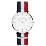 Simple White Dial Nylon Strap Women's Watch