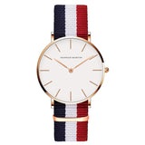 Simple White Dial Nylon Strap Women's Watch