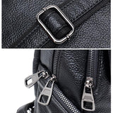 Casual Soft Leather Black Backpack