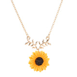 European and American fashion item sunflower necklace earrings set