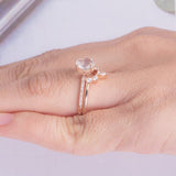 New rose gold inlaid opal ladies ring
