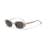 Flower Pattern Oval Sunglasses