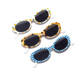 Flower Pattern Oval Sunglasses