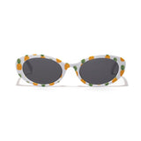 Flower Pattern Oval Sunglasses