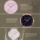 Starry Sky Dial Waterproof Women's Watch