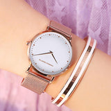 Simple Dial Mesh Strap Women's Watch