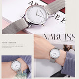 Simple Dial Mesh Strap Women's Watch