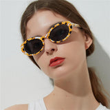 Flower Pattern Oval Sunglasses