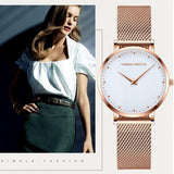 Simple Dial Mesh Strap Women's Watch