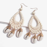 European and American fashion marine wind shell rattan earrings