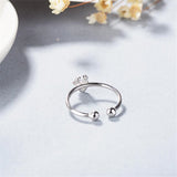 Stylish temperament with diamonds and small antlers exquisite opening ring