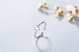 Stylish temperament with diamonds and small antlers exquisite opening ring