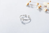 Stylish temperament with diamonds and small antlers exquisite opening ring
