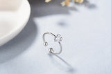Stylish temperament with diamonds and small antlers exquisite opening ring