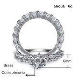 2019 Fashion Luxury Women Engagement Ring Full Round Zircon