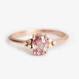 New Pink Diamond Crystal Princess Ring
