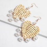 European and American fashion marine wind shell rattan earrings