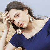 European and American fashion marine wind shell rattan earrings