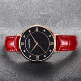 Blue Sandstone Dial Leather Strap Women's Watch