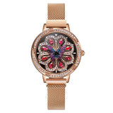 Rotatable Flower Pattern Dial Women's Watch