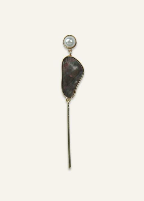 Brown Shell Single Earrings