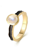 Natural Moonstone Silver Ring