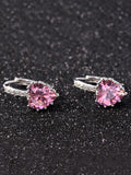 Heart-shaped Zircon Earrings
