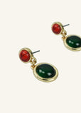 Dark Green Opal Earrings