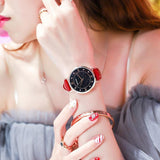Blue Sandstone Dial Leather Strap Women's Watch