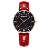 Blue Sandstone Dial Leather Strap Women's Watch