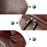 Retro Oil Wax Leather Women's Backpack