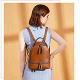 Retro Oil Wax Leather Women's Backpack