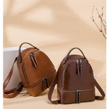 Retro Oil Wax Leather Women's Backpack