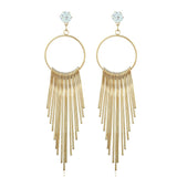 European and American fashion exaggerated fringed diamond earrings