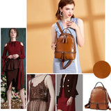 Retro Oil Wax Leather Women's Backpack