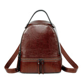 Retro Oil Wax Leather Women's Backpack