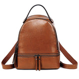 Retro Oil Wax Leather Women's Backpack