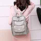 Retro Solid Color Backpack
