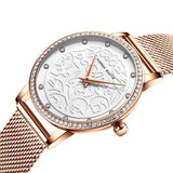 Carved Pattern Dial Women's Watch