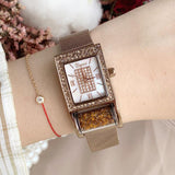 Fashion Joker Square Roller Diamond Women's Watch