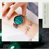 Green Dial Mesh Strap Women's Watch