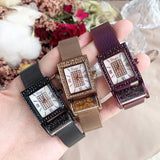 Fashion Joker Square Roller Diamond Women's Watch