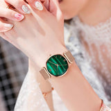 Green Dial Mesh Strap Women's Watch